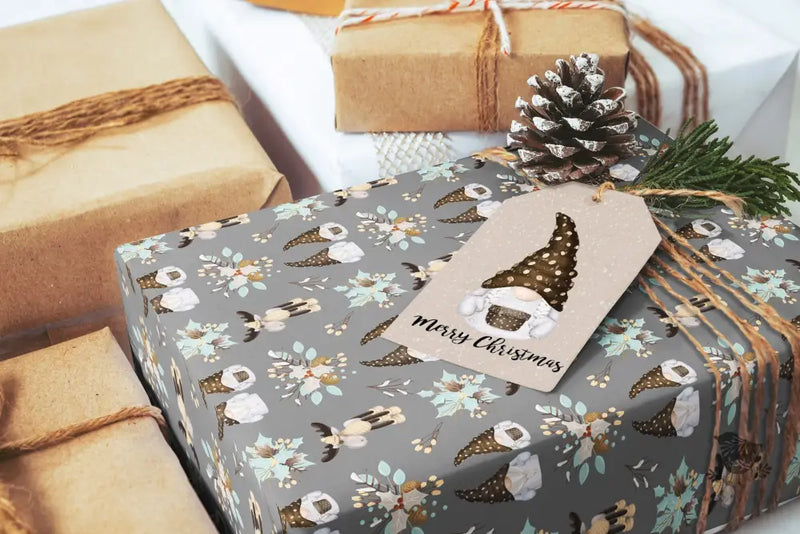 Grey Gnome Moose Wrapping Paper - Premium Craft Supplies & Tools > Party & Gifting > Packaging & Wrapping from Sugar and Spice Invitations - Just $26.10! Shop now at Sugar and Spice Paper