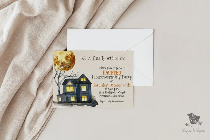 Halloween Housewarming Invitation - Premium Digital File from Sugar and Spice Invitations - Just $2.10! Shop now at Sugar and Spice Paper