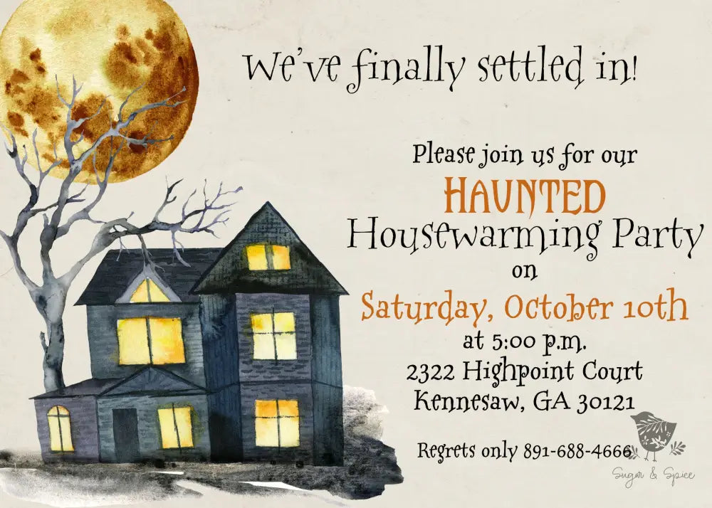 Halloween Housewarming Invitation - Premium Digital File from Sugar and Spice Invitations - Just $2.10! Shop now at Sugar and Spice Paper