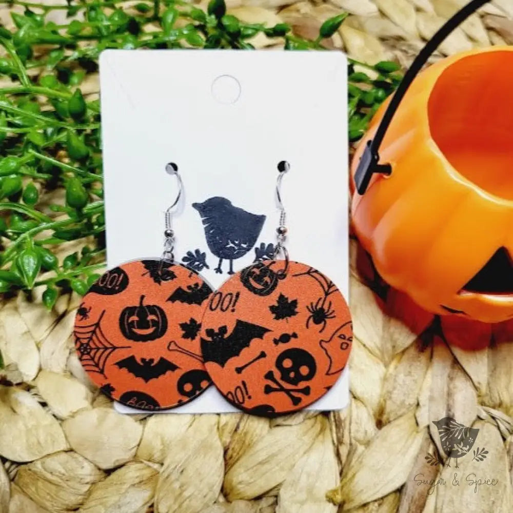 Halloween Round Earrings - Premium  from Sugar and Spice Invitations - Just $11.25! Shop now at Sugar and Spice Paper