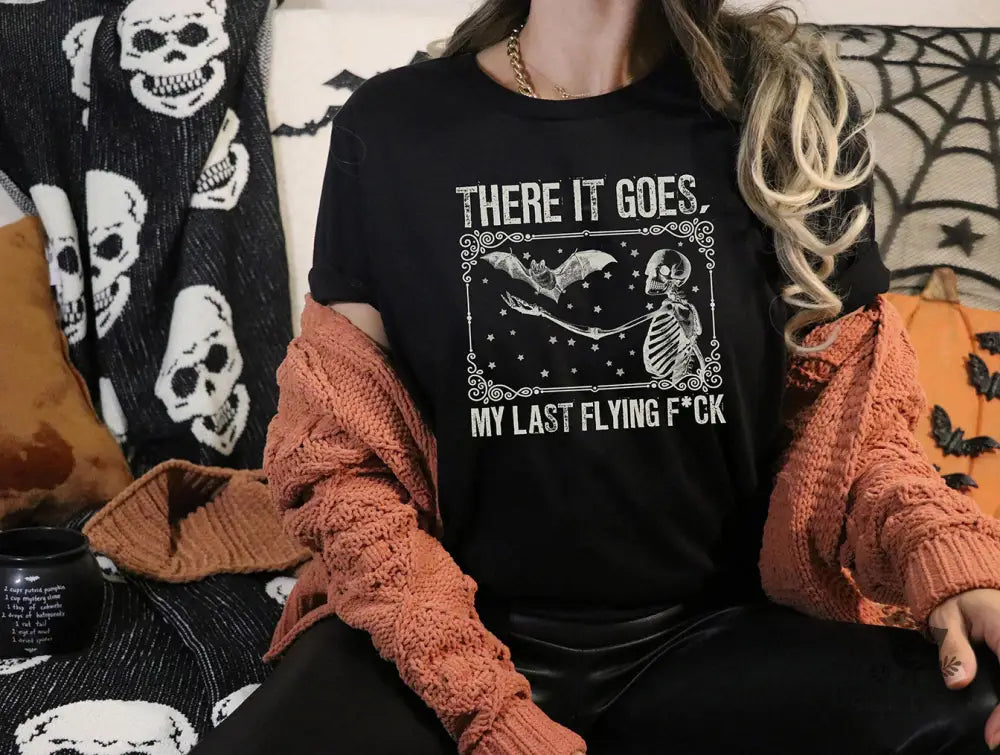 Halloween There goes my last F@ck T-Shirt - Premium T-Shirt from Printify - Just $24.87! Shop now at Sugar and Spice Paper