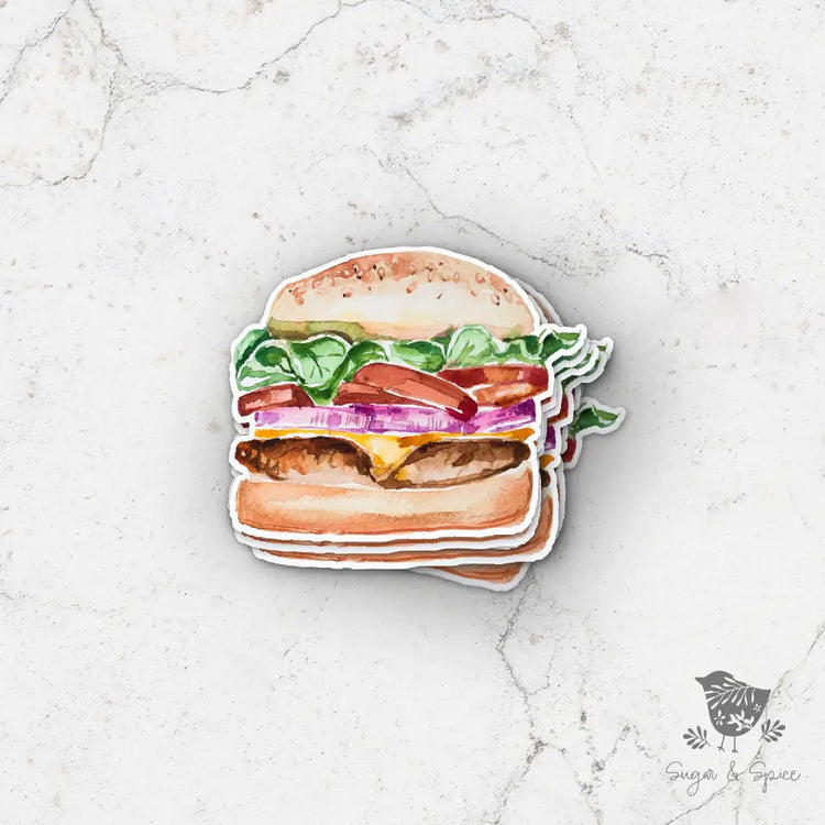 Hamburger Fast-Food Waterproof Sticker