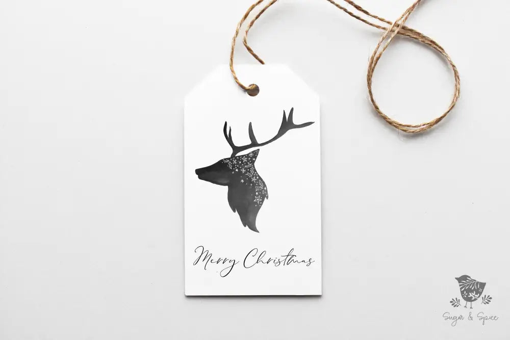 Hand Drawn Deer Christmas Gift Tag - Premium Craft Supplies & Tools > Party & Gifting > Labels, Stickers & Tags > Tags from Sugar and Spice Invitations - Just $26! Shop now at Sugar and Spice Paper