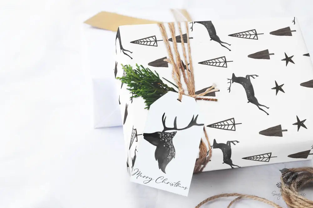 Hand Drawn Deer Christmas  Wrapping Paper - Premium Craft Supplies & Tools > Party & Gifting > Packaging & Wrapping from Sugar and Spice Invitations - Just $26.10! Shop now at Sugar and Spice Paper