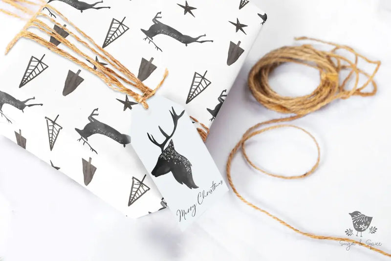 Hand Drawn Deer Christmas  Wrapping Paper - Premium Craft Supplies & Tools > Party & Gifting > Packaging & Wrapping from Sugar and Spice Invitations - Just $26.10! Shop now at Sugar and Spice Paper
