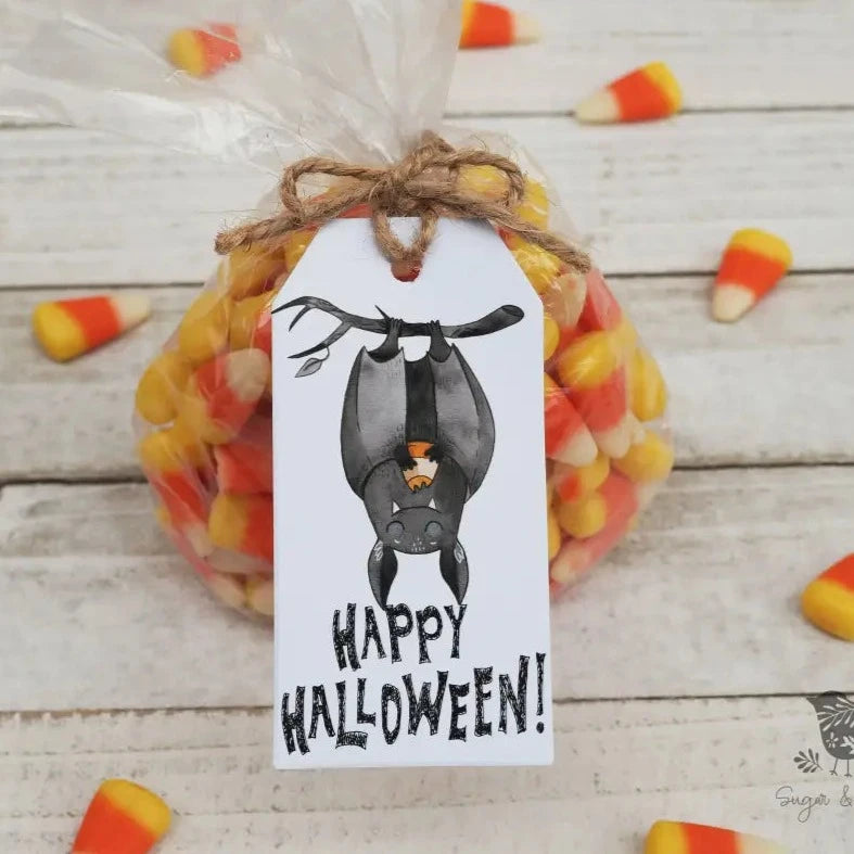 Hanging Bat Halloween Gift Tag - Premium Craft Supplies & Tools > Party & Gifting > Labels, Stickers & Tags > Tags from Sugar and Spice Invitations - Just $26! Shop now at Sugar and Spice Paper