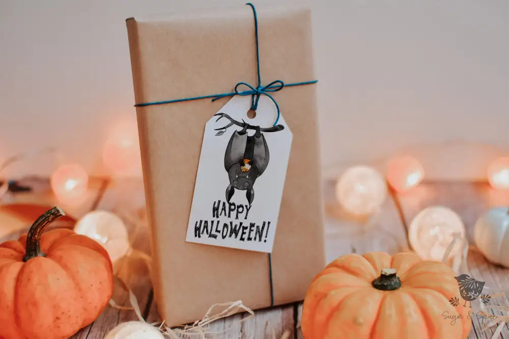 Hanging Bat Halloween Gift Tag - Premium Craft Supplies & Tools > Party & Gifting > Labels, Stickers & Tags > Tags from Sugar and Spice Invitations - Just $26! Shop now at Sugar and Spice Paper