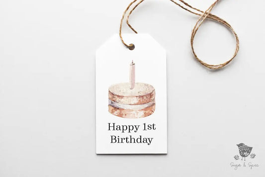 Happy Birthday Cake Gift Tags Craft Supplies & Tools > Party Gifting Labels Stickers