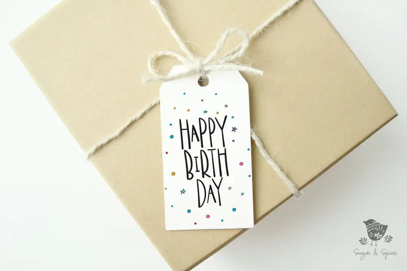 Happy Birthday Gift Tags - Premium Craft Supplies & Tools > Party & Gifting > Labels, Stickers & Tags > Tags from Sugar and Spice Invitations - Just $24! Shop now at Sugar and Spice Paper