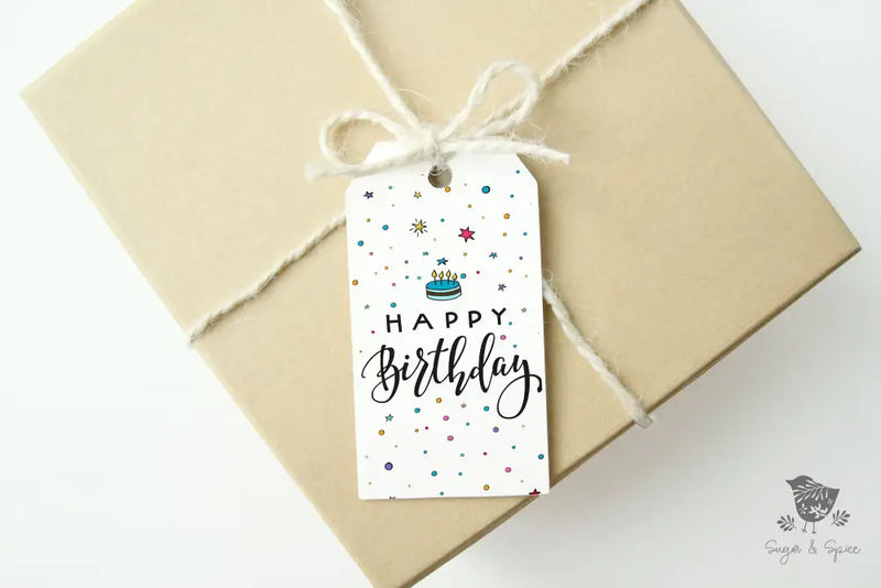 Happy Birthday Gift Tags - Premium Craft Supplies & Tools > Party & Gifting > Labels, Stickers & Tags > Tags from Sugar and Spice Invitations - Just $26! Shop now at Sugar and Spice Paper