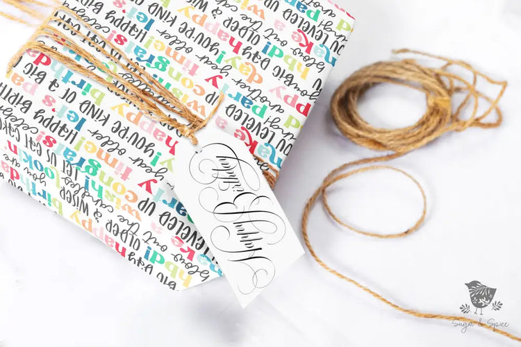 Happy Birthday Wrapping Paper - Premium Craft Supplies & Tools > Party & Gifting > Packaging & Wrapping from Sugar and Spice Invitations - Just $26.10! Shop now at Sugar and Spice Paper
