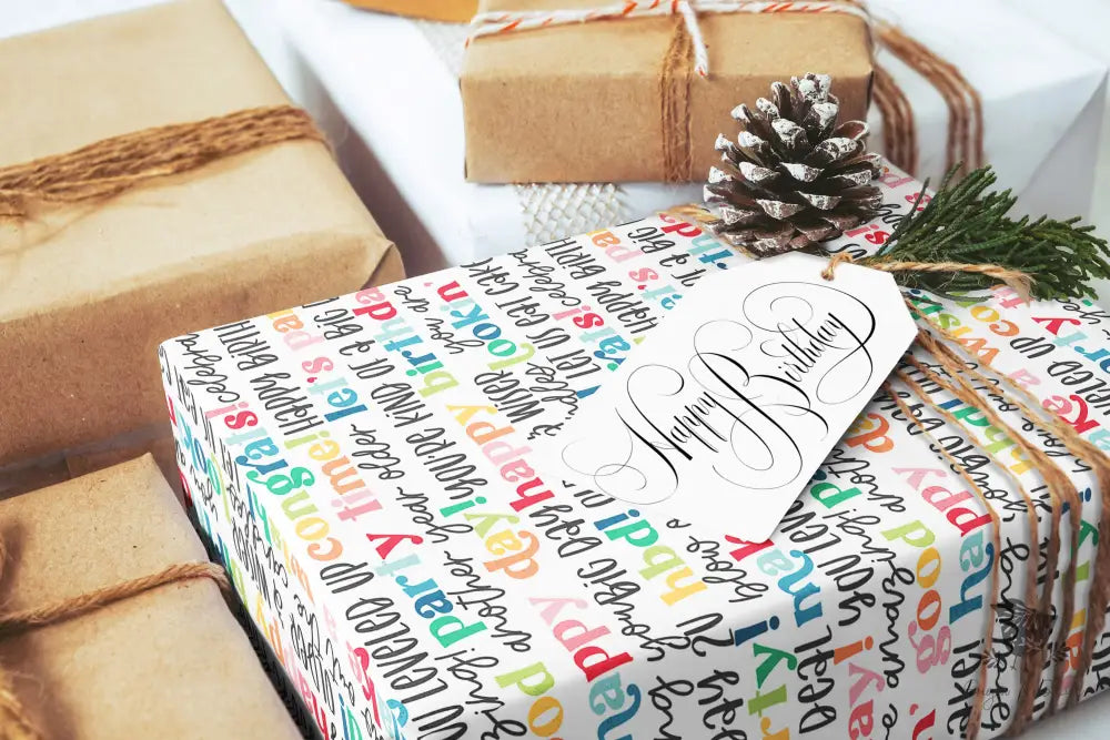 Happy Birthday Wrapping Paper - Premium Craft Supplies & Tools > Party & Gifting > Packaging & Wrapping from Sugar and Spice Invitations - Just $26.10! Shop now at Sugar and Spice Paper