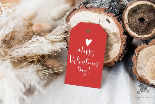 Happy Valentines Day Red Gift Tag - Premium Craft Supplies & Tools > Party & Gifting > Labels, Stickers & Tags > Tags from Sugar and Spice Invitations - Just $26! Shop now at Sugar and Spice Paper