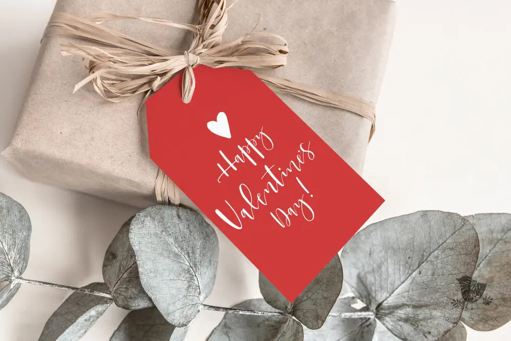 Happy Valentines Day Red Gift Tag Craft Supplies & Tools > Party Gifting Labels Stickers Tags