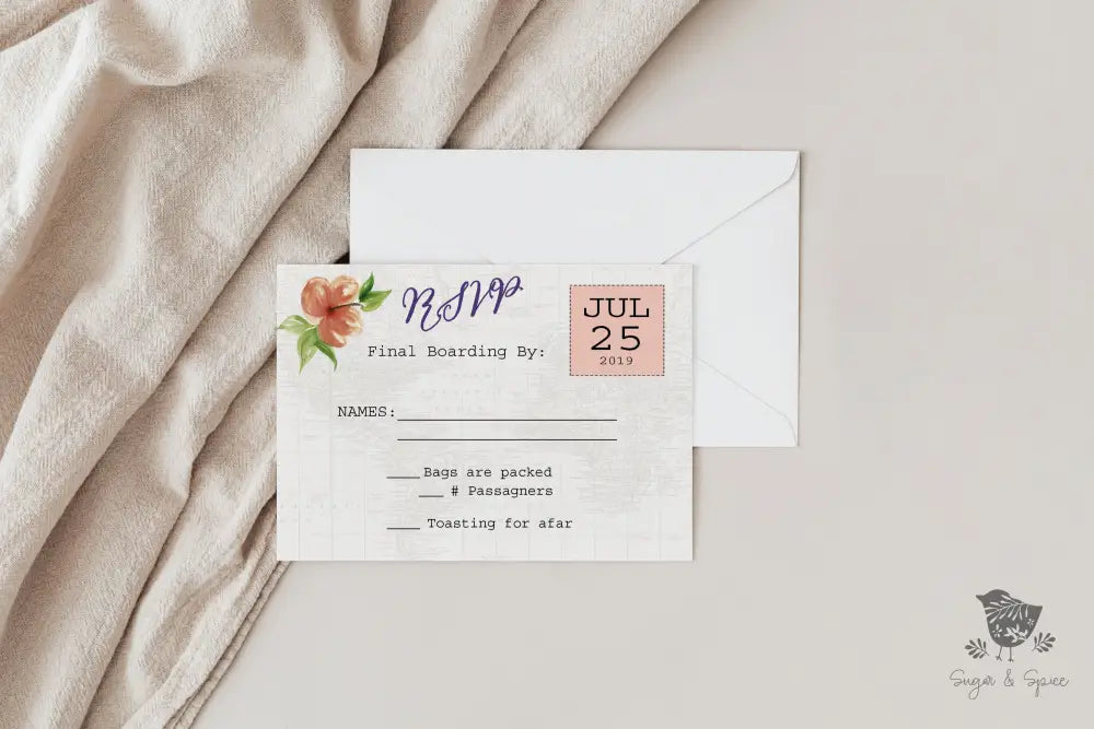 Hawaii Boarding Pass Ticket Wedding Invitation Suite - Premium  from Sugar and Spice Invitations - Just $2.10! Shop now at Sugar and Spice Paper