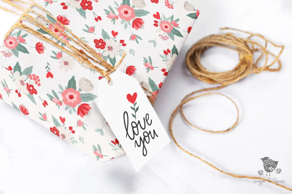 Hearts and Flowers Valentines Day Wrapping Paper - Premium Craft Supplies & Tools > Party & Gifting > Packaging & Wrapping from Sugar and Spice Invitations - Just $26.10! Shop now at Sugar and Spice Paper