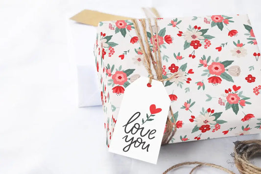 Hearts And Flowers Wrapping Paper Craft Supplies & Tools > Party Gifting Packaging