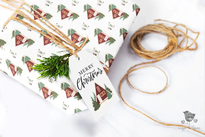 Holiday Christmas Cabin Wrapping Paper - Premium Craft Supplies & Tools > Party & Gifting > Packaging & Wrapping from Sugar and Spice Invitations - Just $26.10! Shop now at Sugar and Spice Paper