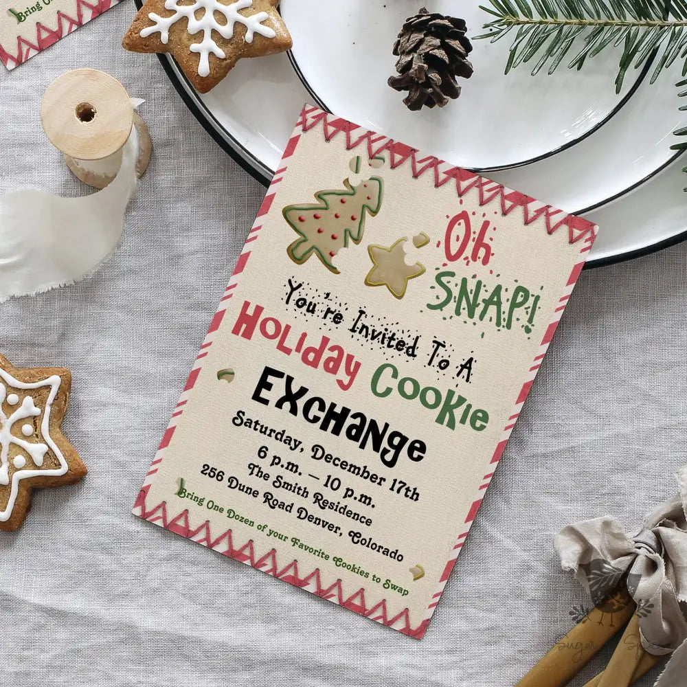 Holiday Cookie Exchange Party Invitation - Premium Digital File from Sugar and Spice Invitations - Just $2.10! Shop now at Sugar and Spice Paper