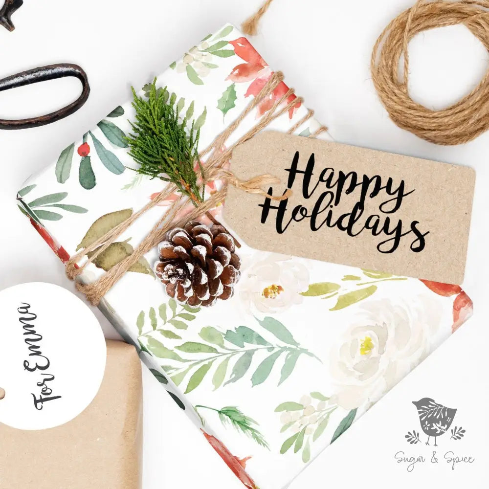 Holiday Floral Christmas Wrapping Paper - Premium Craft Supplies & Tools > Party & Gifting > Packaging & Wrapping from Sugar and Spice Invitations - Just $26.10! Shop now at Sugar and Spice Paper