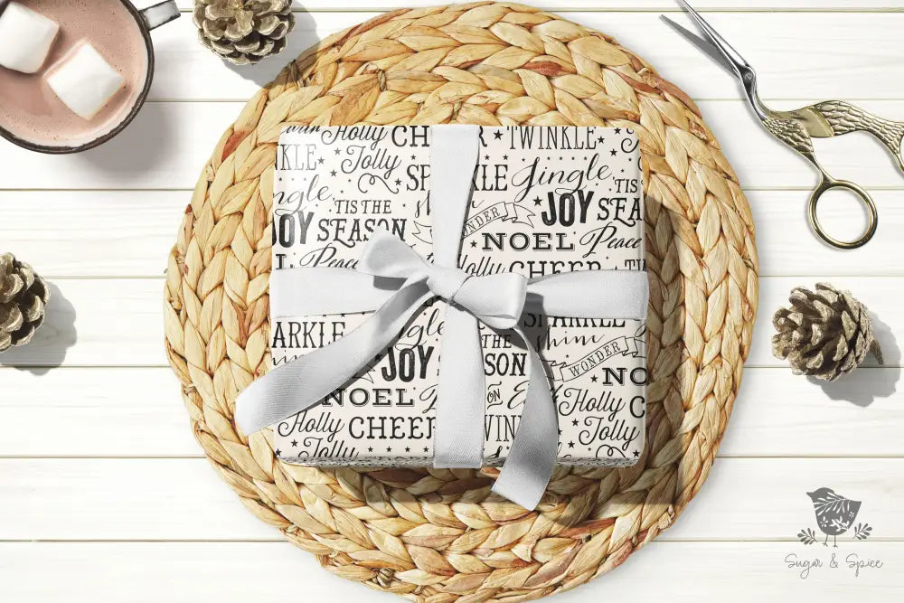 Holiday Joy Season Christmas Wrapping Paper - Premium Craft Supplies & Tools > Party & Gifting > Packaging & Wrapping from Sugar and Spice Invitations - Just $26.10! Shop now at Sugar and Spice Paper
