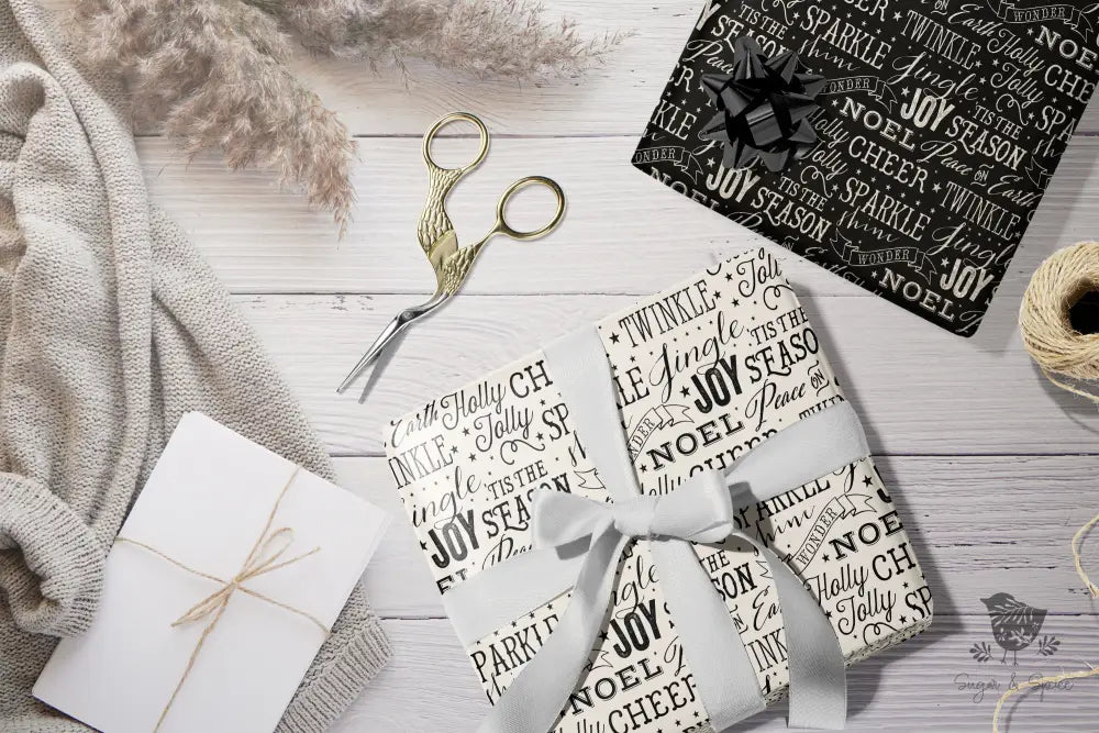 Holiday Joy Season Christmas Wrapping Paper - Premium Craft Supplies & Tools > Party & Gifting > Packaging & Wrapping from Sugar and Spice Invitations - Just $26.10! Shop now at Sugar and Spice Paper