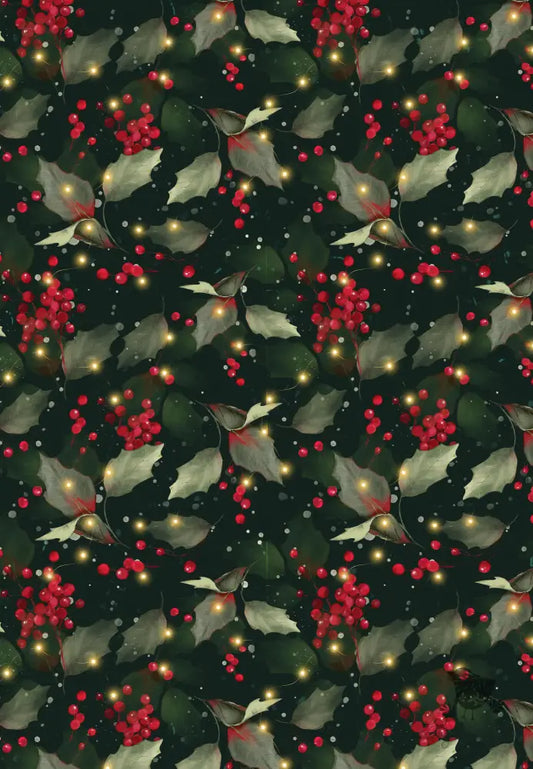 Holly and Lights Forest Wrapping Paper - Premium Craft Supplies & Tools > Party & Gifting > Packaging & Wrapping from Sugar and Spice Invitations - Just $26.10! Shop now at Sugar and Spice Paper