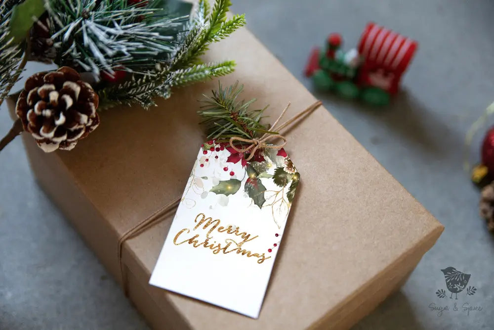 Holly & Lights Christmas Gift Tag - Premium Craft Supplies & Tools > Party & Gifting > Labels, Stickers & Tags > Tags from Sugar and Spice Invitations - Just $24! Shop now at Sugar and Spice Paper