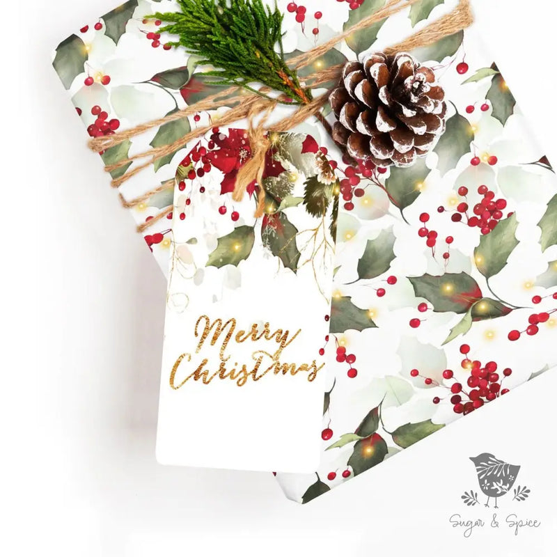 Holly & Lights Christmas Gift Tag - Premium Craft Supplies & Tools > Party & Gifting > Labels, Stickers & Tags > Tags from Sugar and Spice Invitations - Just $24! Shop now at Sugar and Spice Paper