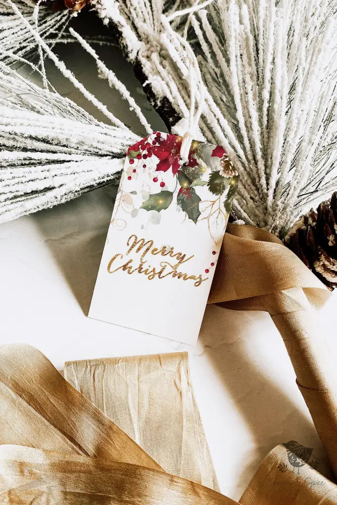 Holly & Lights Christmas Gift Tag - Premium Craft Supplies & Tools > Party & Gifting > Labels, Stickers & Tags > Tags from Sugar and Spice Invitations - Just $24! Shop now at Sugar and Spice Paper