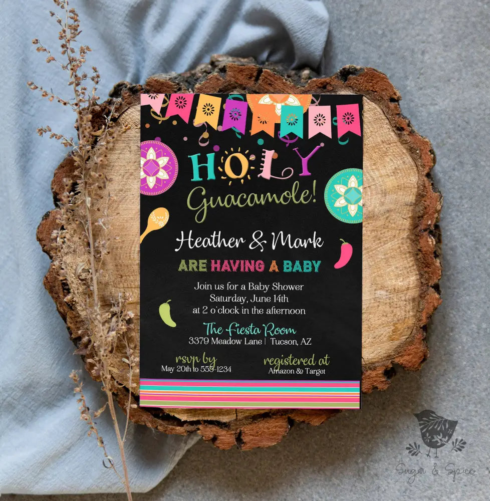 Holy Guacamole Baby Shower Invitation - Premium  from Sugar and Spice Invitations - Just $1.95! Shop now at Sugar and Spice Paper
