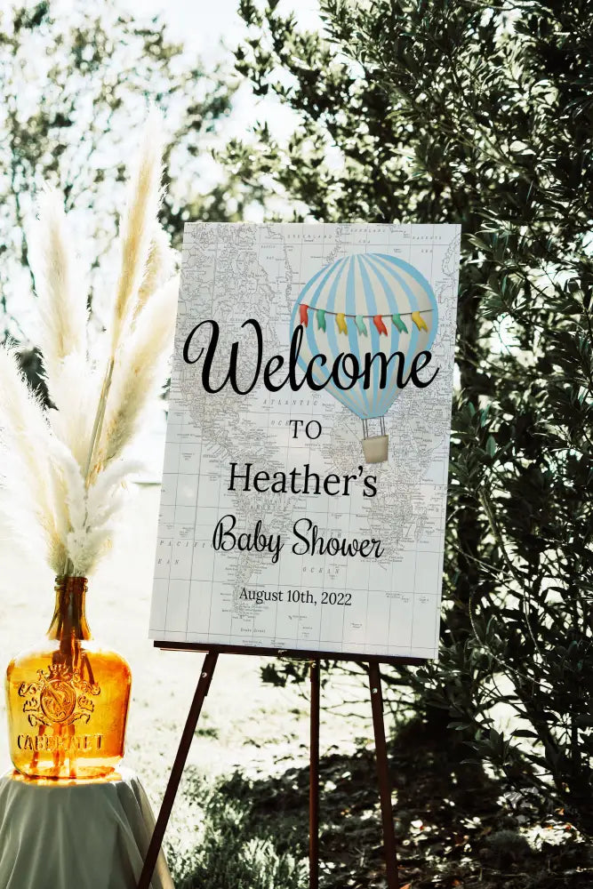 Hot Air Balloon Welcome Sign - Premium  from Sugar and Spice Invitations - Just $35! Shop now at Sugar and Spice Paper