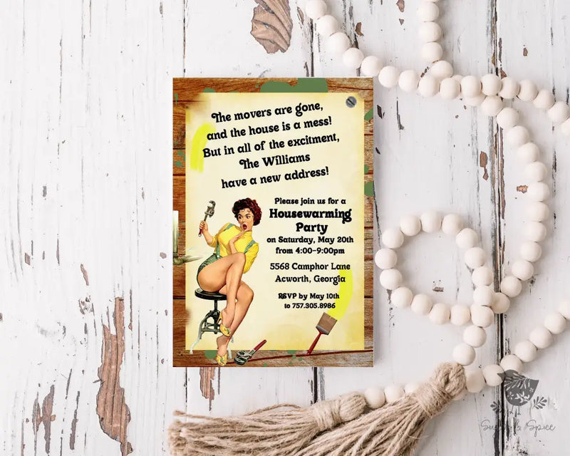 House is a Mess Housewarming Invitation - Premium Digital File from Sugar and Spice Invitations - Just $2.10! Shop now at Sugar and Spice Paper
