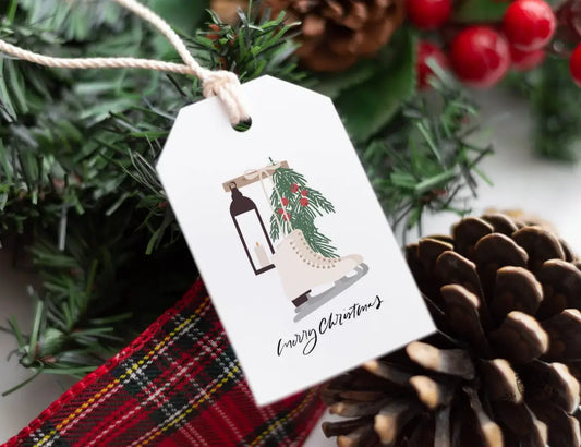 Ice Skates Christmas Gift tag - Premium Craft Supplies & Tools > Party & Gifting > Labels, Stickers & Tags > Tags from Sugar and Spice Invitations - Just $24! Shop now at Sugar and Spice Paper