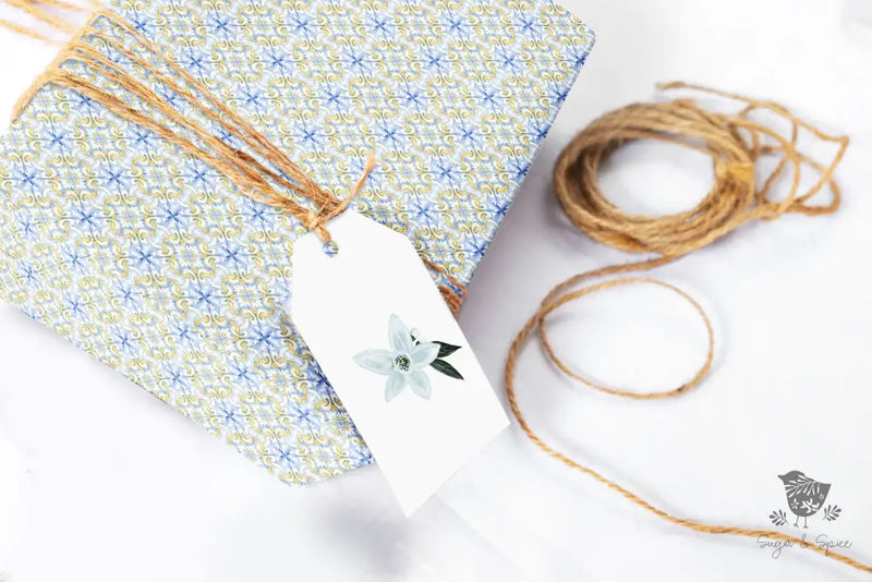 Italian Blue Tile Wrapping Paper - Premium Craft Supplies & Tools > Party & Gifting > Packaging & Wrapping from Sugar and Spice Invitations - Just $26.10! Shop now at Sugar and Spice Paper