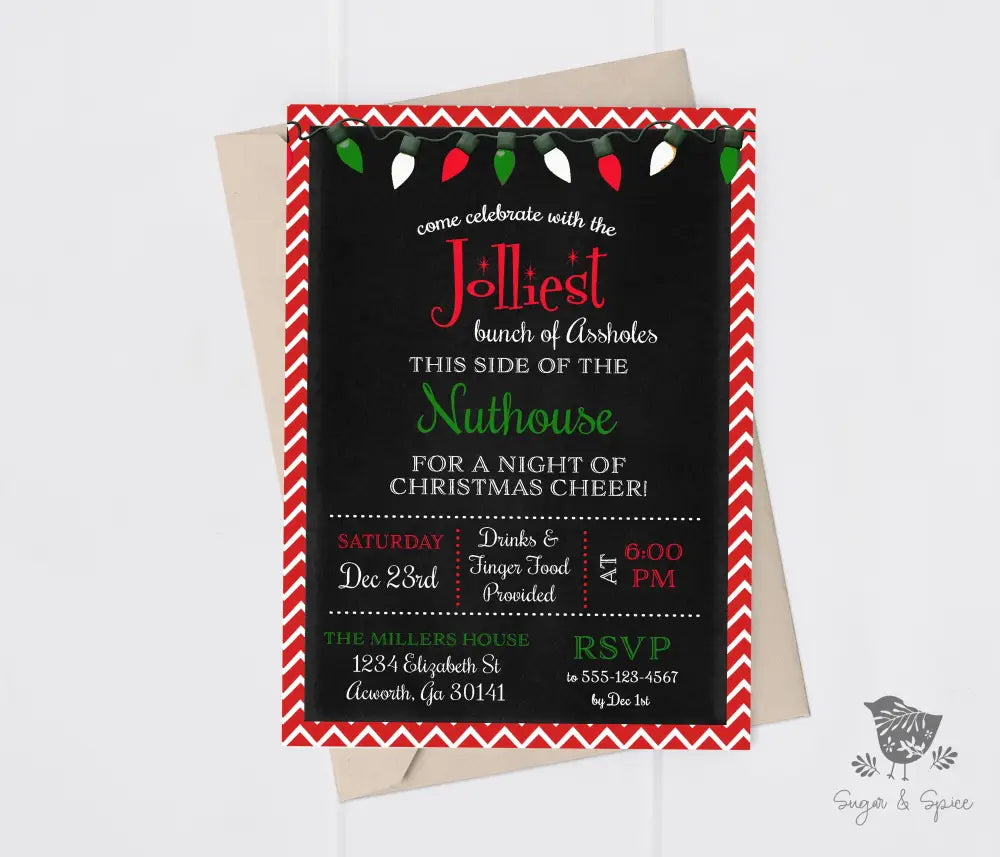 Jolliest Bunch of Assholes Griswold Christmas Invitation - Premium Digital File from Sugar and Spice Invitations - Just $2.10! Shop now at Sugar and Spice Paper