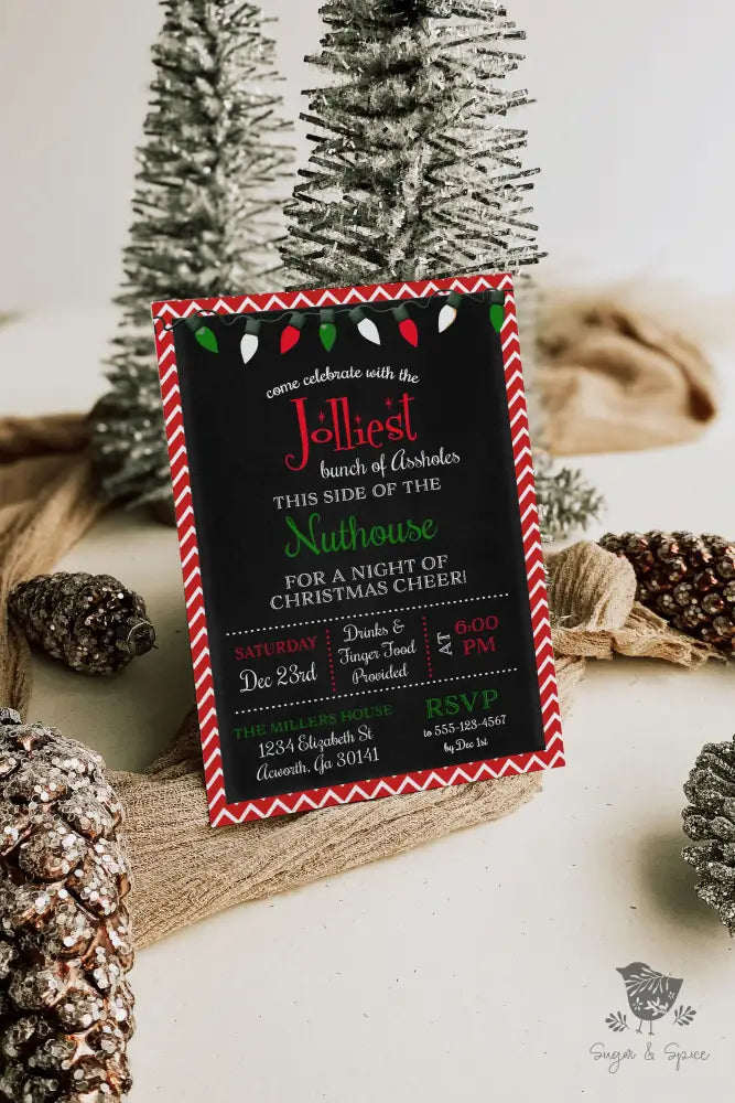 Jolliest Bunch of Assholes Griswold Christmas Invitation - Premium Digital File from Sugar and Spice Invitations - Just $2.10! Shop now at Sugar and Spice Paper