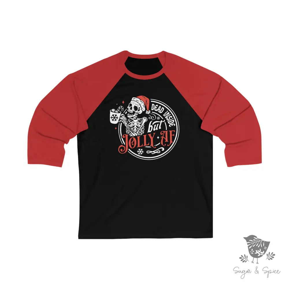 Jolly Af But Dead Inside Unisex T-Shirt Black/ Red / S Long-Sleeve