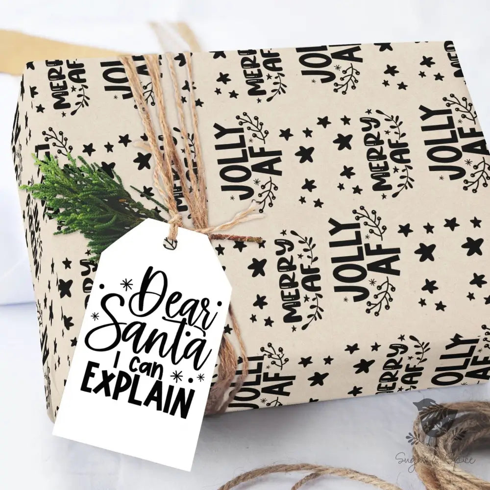 Jolly AF Wrapping Paper - Premium Craft Supplies & Tools > Party & Gifting > Packaging & Wrapping from Sugar and Spice Invitations - Just $26.10! Shop now at Sugar and Spice Paper