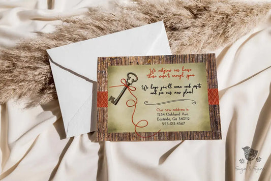 Key To New Home Announcement - Premium Digital File from Sugar and Spice Invitations - Just $2.10! Shop now at Sugar and Spice Paper