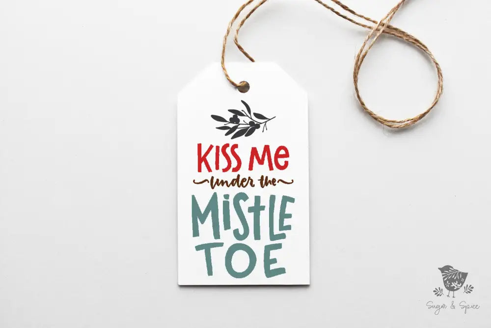 Kiss Me Under the Mistletoe Gift Tags - Premium Craft Supplies & Tools > Party & Gifting > Labels, Stickers & Tags > Tags from Sugar and Spice Invitations - Just $24! Shop now at Sugar and Spice Paper