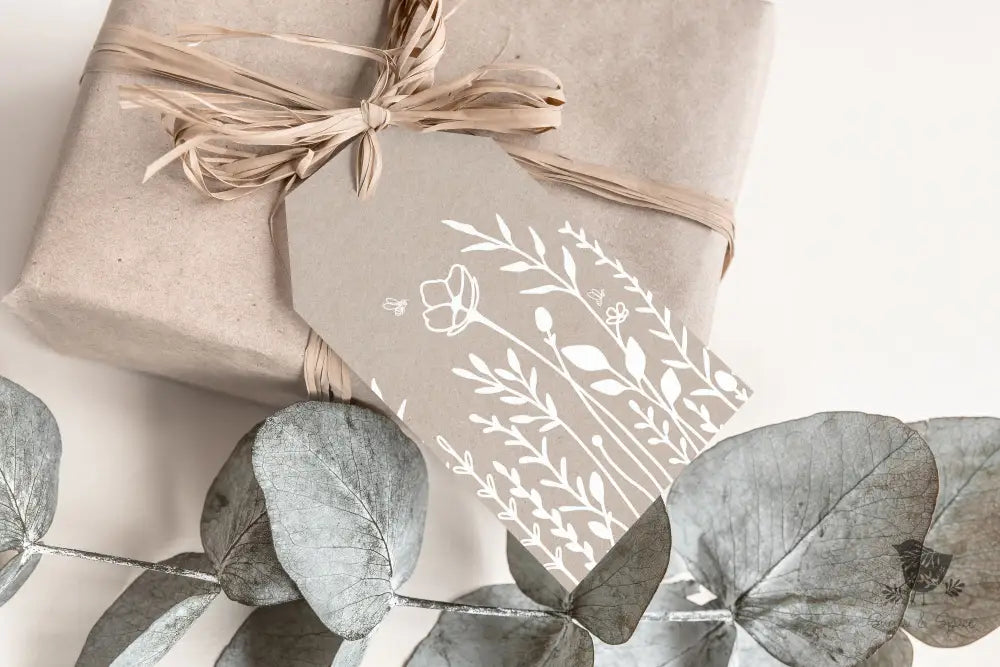 Kraft Modern Wild Flower Gift Tag - Premium Craft Supplies & Tools > Party & Gifting > Labels, Stickers & Tags > Tags from Sugar and Spice Invitations - Just $26! Shop now at Sugar and Spice Paper