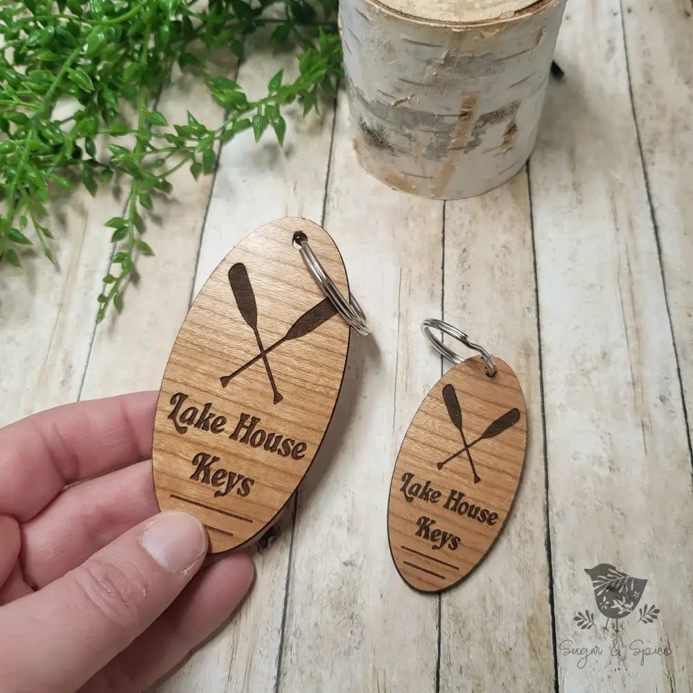 Lake House Wood KeyChain - Premium  from Sugar and Spice Paper & Gift - Just $12! Shop now at Sugar and Spice Paper