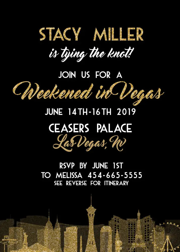 Las Vegas Bachelorette Shower Invitation - Premium  from Sugar and Spice Invitations - Just $1.95! Shop now at Sugar and Spice Paper