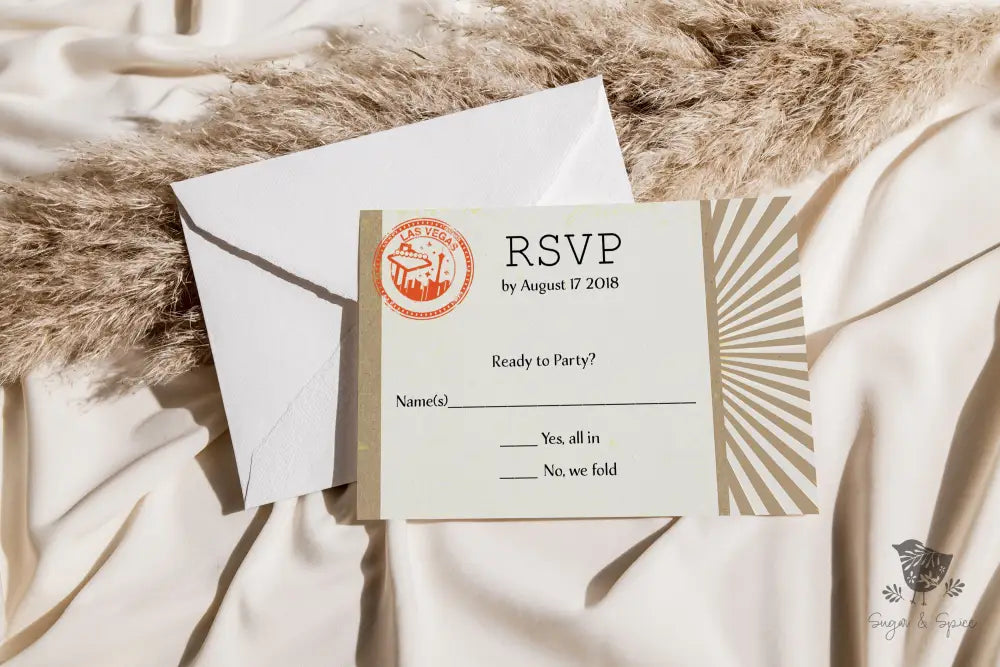 Las Vegas Boarding Pass Ticket Wedding Invitation - Premium Paper & Party Supplies > Paper > Invitations & Announcements > Invitations from Sugar and Spice Invitations - Just $2.10! Shop now at Sugar and Spice Paper