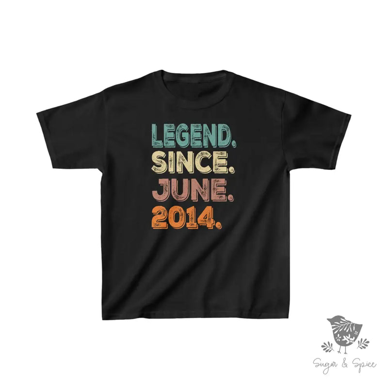 Legend Since 2014 Kids Birthday T-Shirt Xs / Black Clothes