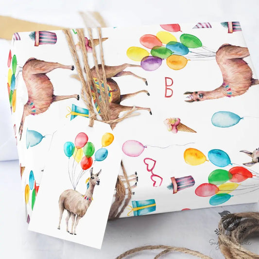 Llama Party Wrapping Paper - Premium Craft Supplies & Tools > Party & Gifting > Packaging & Wrapping from Sugar and Spice Invitations - Just $26.10! Shop now at Sugar and Spice Paper