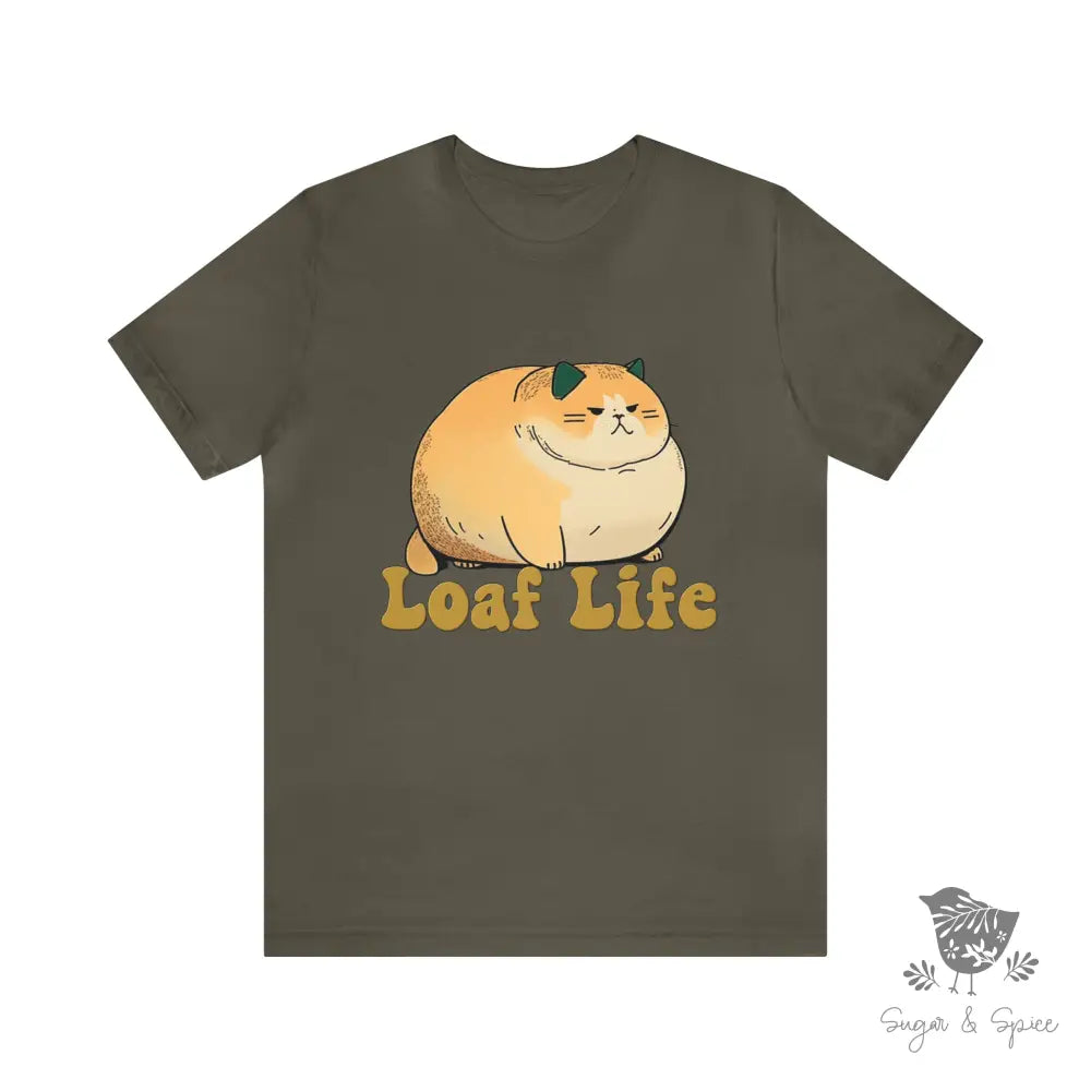 Loaf Life Cat T-Shirt Army / S
