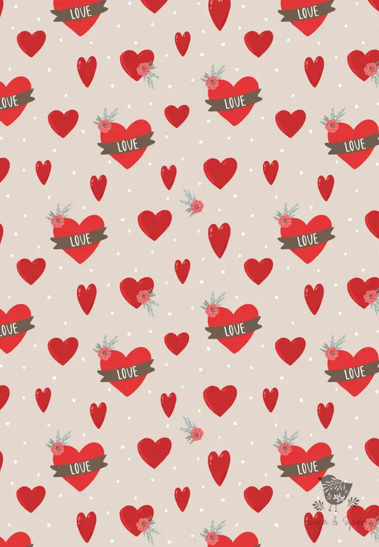 Love Hearts Wrapping Paper Craft Supplies & Tools > Party Gifting Packaging