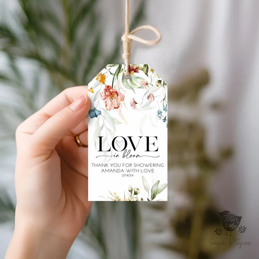 Love In Bloom Wildflower Gift Tag Craft Supplies & Tools > Party Gifting Labels Stickers Tags